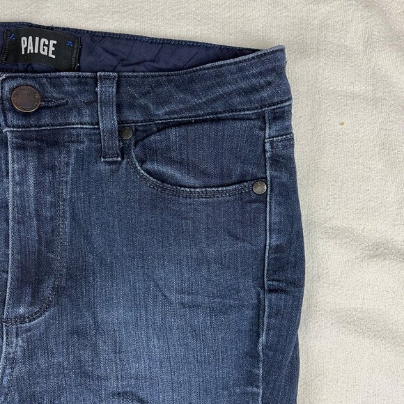 Paige Hoxton Ultra Skinny Dark Wash Blue Jeans Size 27 Straight Leg Slim Stretch - Picture 7 of 15